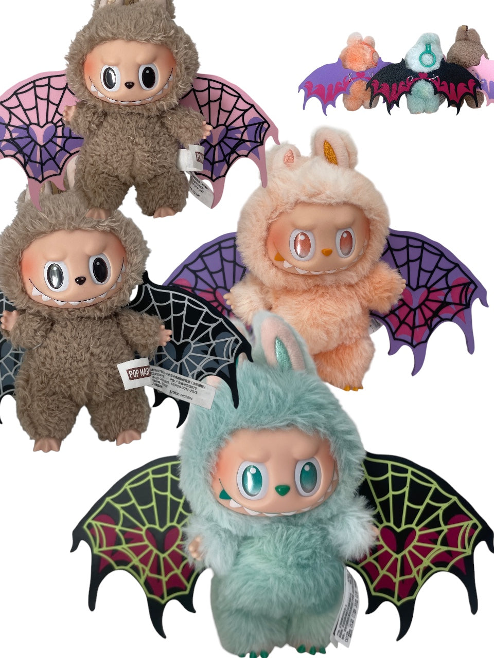 Bat Wings with Heart Spider Web for labubu or plush Halloween Labubu