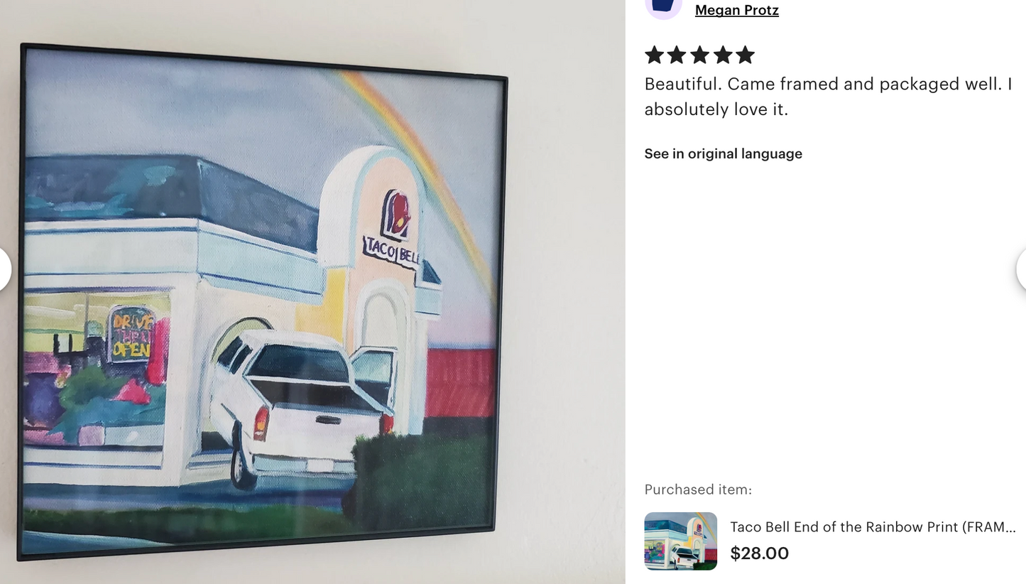 Taco Bell End of the Rainbow Print (Framed & ready to hang!)