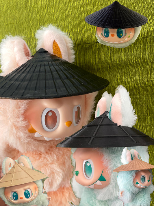 Rice Hat, Asian Conical hat for Labubu Bamboo Hat two styles