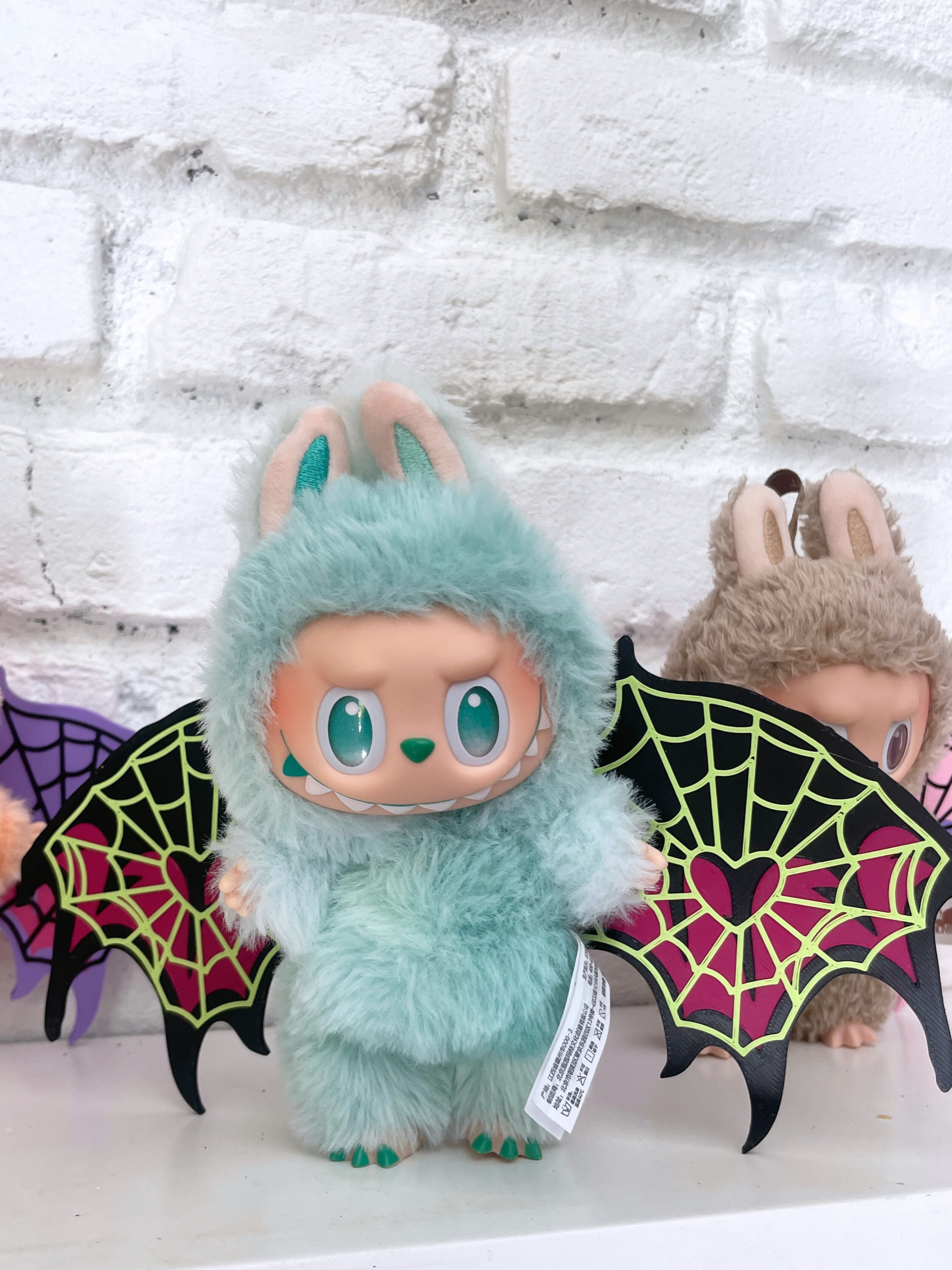 Labubu WINGS ハロウィン Checkmate FALL ぬいぐるみ Bat Wings with Heart Spider Web for labubu or plush