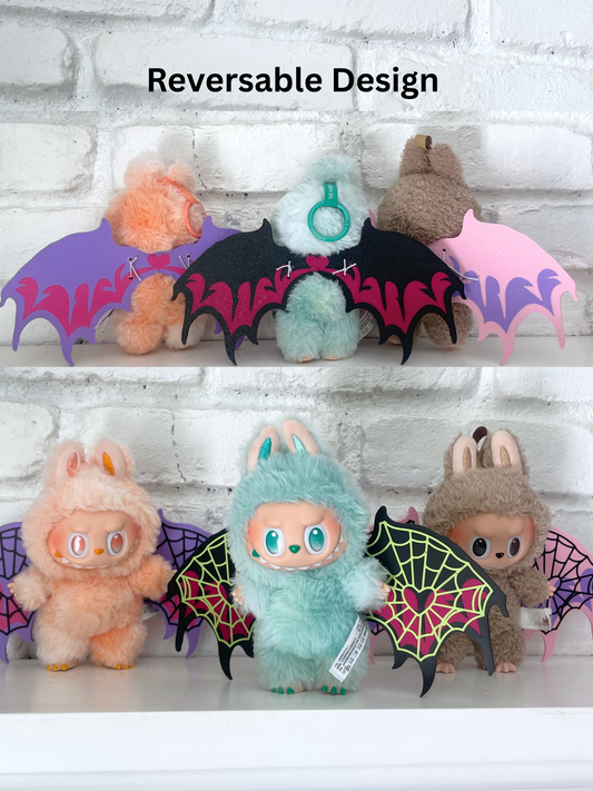 Bat Wings with Heart Spider Web for labubu or plush Halloween Labubu